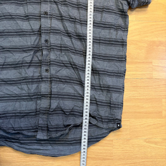 Chemise manches courtes rayée grise - Hurley - Taille L