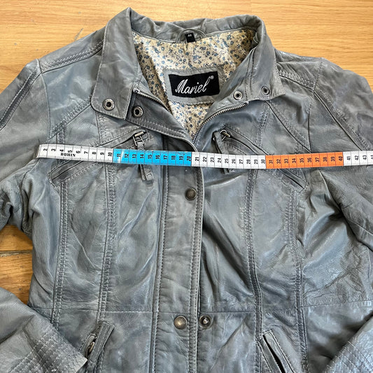 Veste en cuir Mariel grise – Taille M