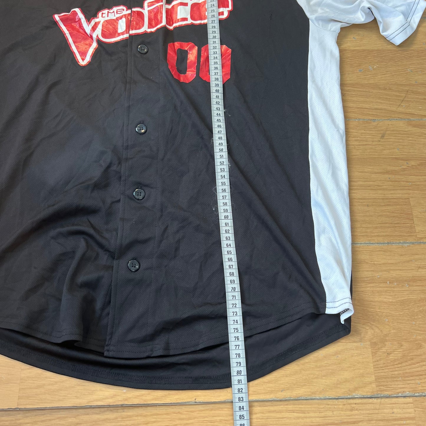T-shirt baseball noir et rouge - The Voice - Taille XL