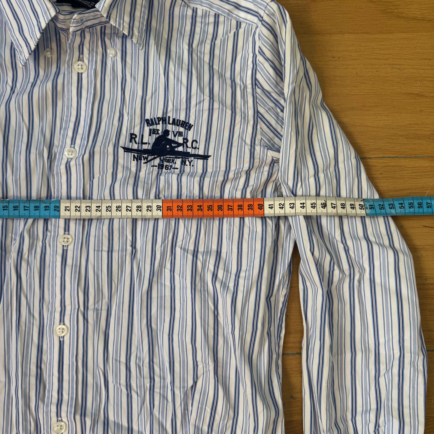 Chemise Ralph Lauren Bleu & Blanc – Enfant 12 ans