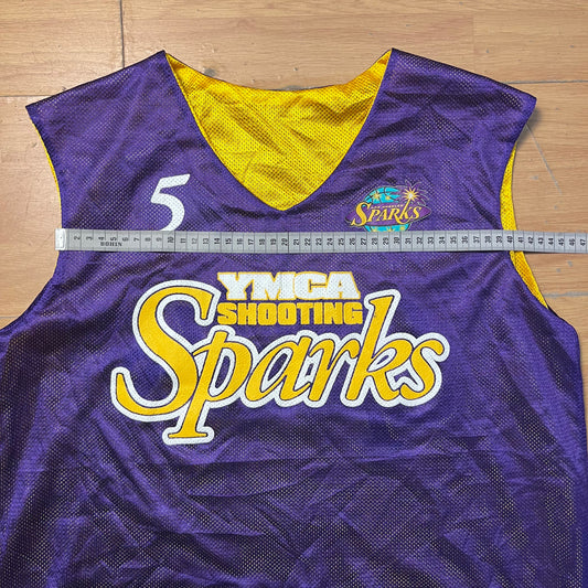 Maillot de basketball violet et jaune YMCA – Taille – L
