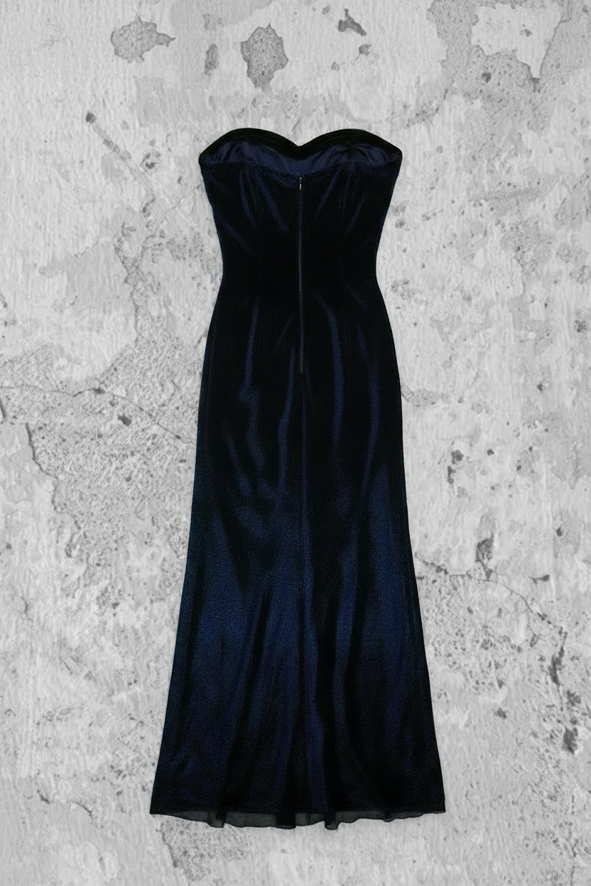 Soiree Robe - MStudios - Noir avec Maille Bleue Réfléchissante - Taille XS