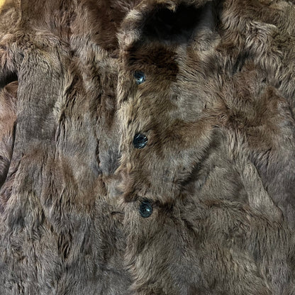 Manteau mi-long fausse fourrure marron - by ZAINAB