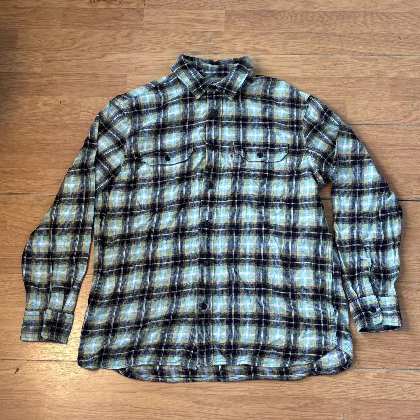 Chemise à carreaux Levi’s – Taille L – Vert pistache & bleu