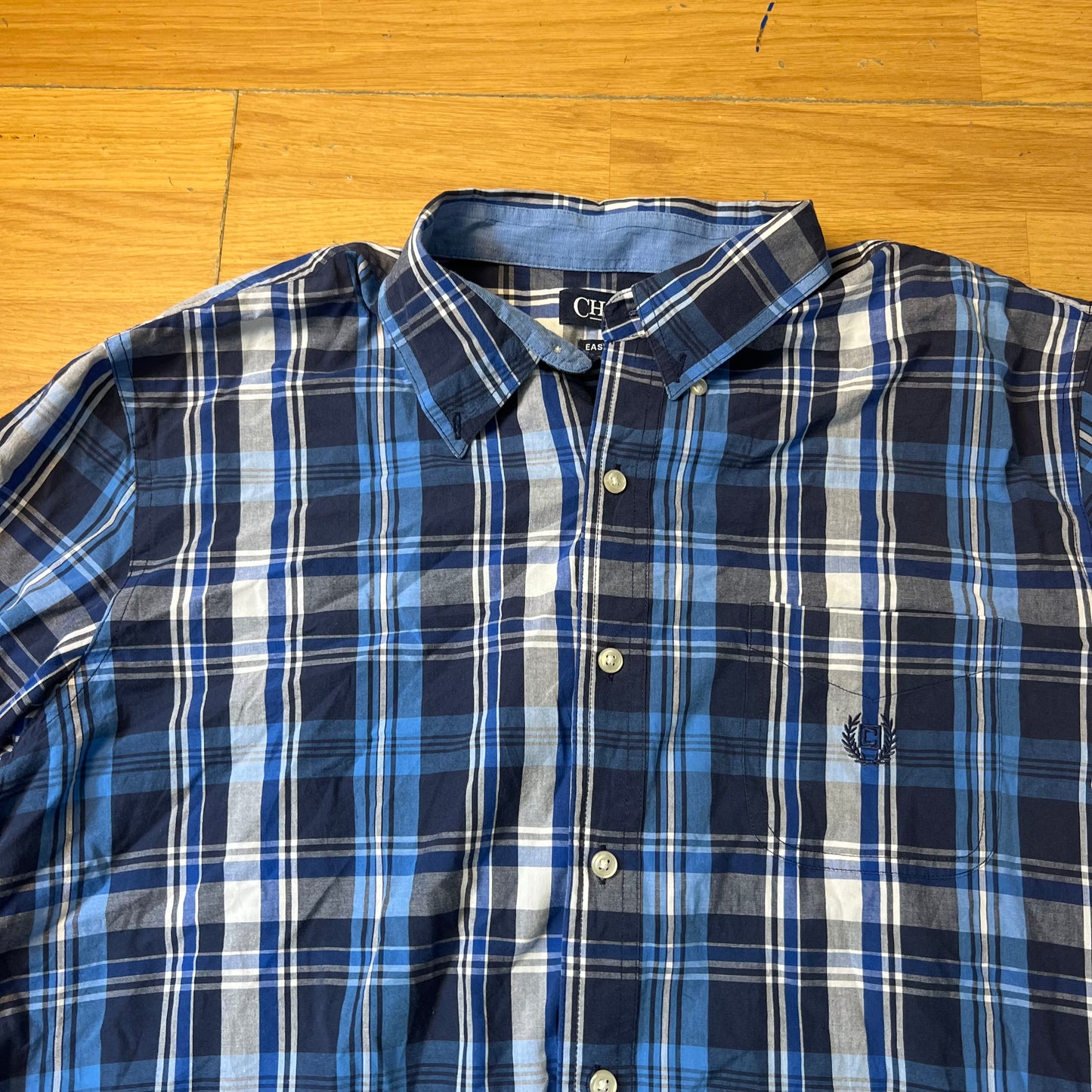 Chemise à carreaux bleu - Chaps - Taille XL