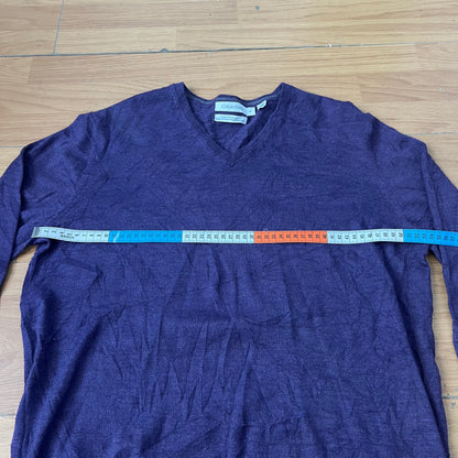 Pull col V violet Calvin Klein – Taille L