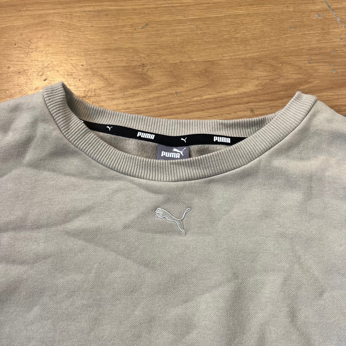 Sweat crème cropped sans capuche - Puma - Taille M