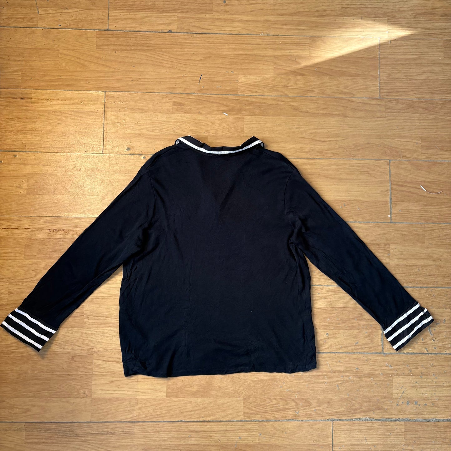 Polo manches longues noir a decolleté - Ralph Lauren - Taille XXL