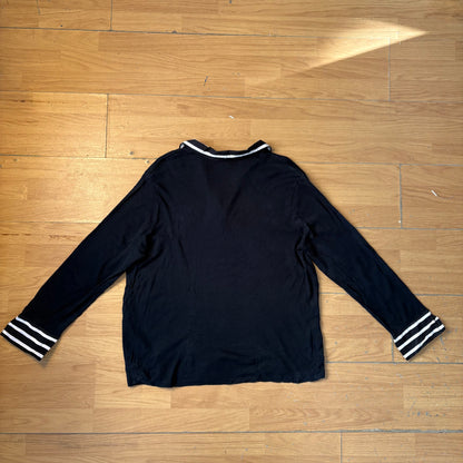 Polo manches longues noir a decolleté - Ralph Lauren - Taille XXL