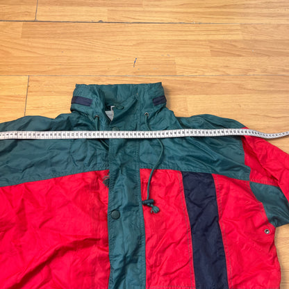 Veste coupe-vent verte et rouge - Taille L