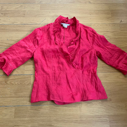 Top cache-cœur Zara rouge avec volants – Taille L