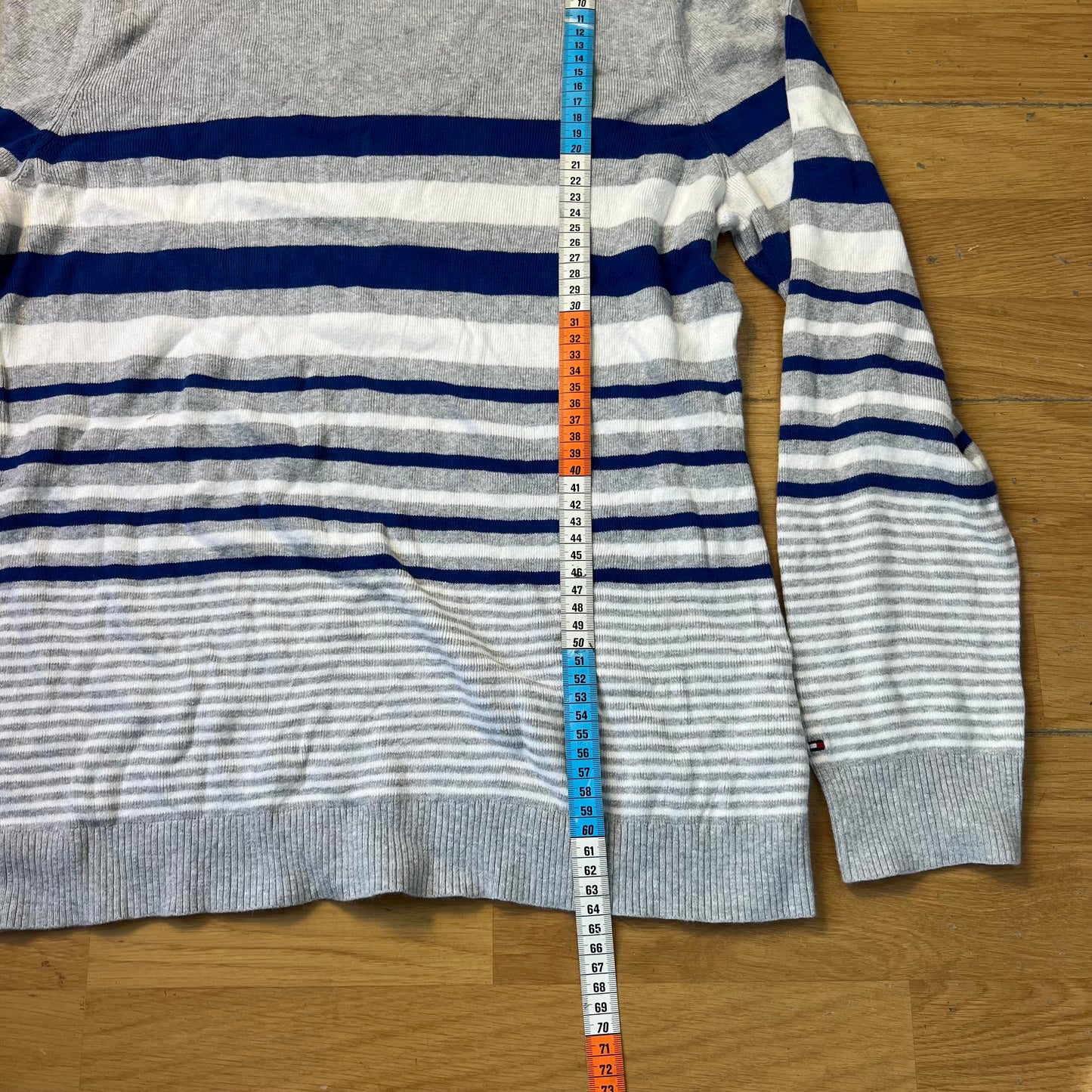 Pull rayé gris et bleu - Tommy Hilfiger - Taille XL