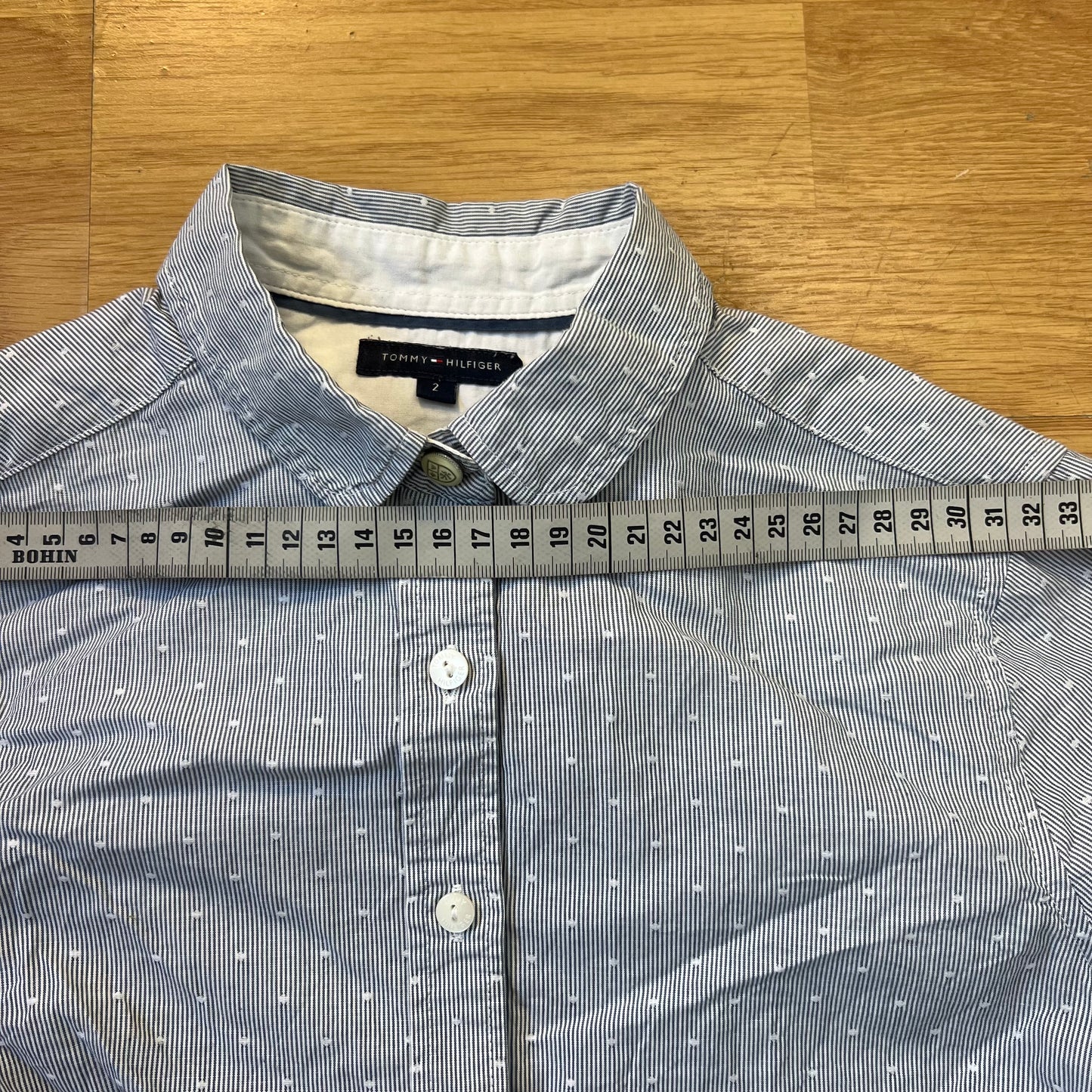 Chemise rayée bleu clair et blanc - Tommy Hilfiger - Taille 2