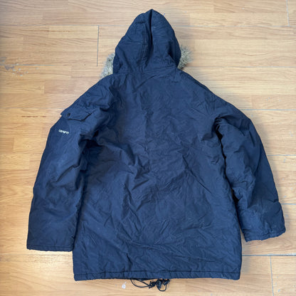 Parka Carhartt noire à capuche fourrée- Taille L