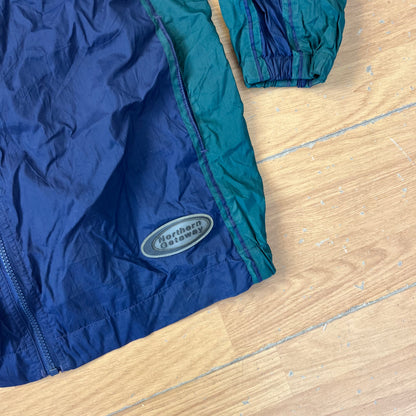 Veste coupe-vent bleu marine et vert - Taille L