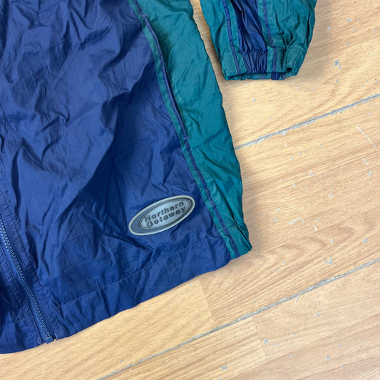 Veste coupe-vent bleu marine et vert - Taille L