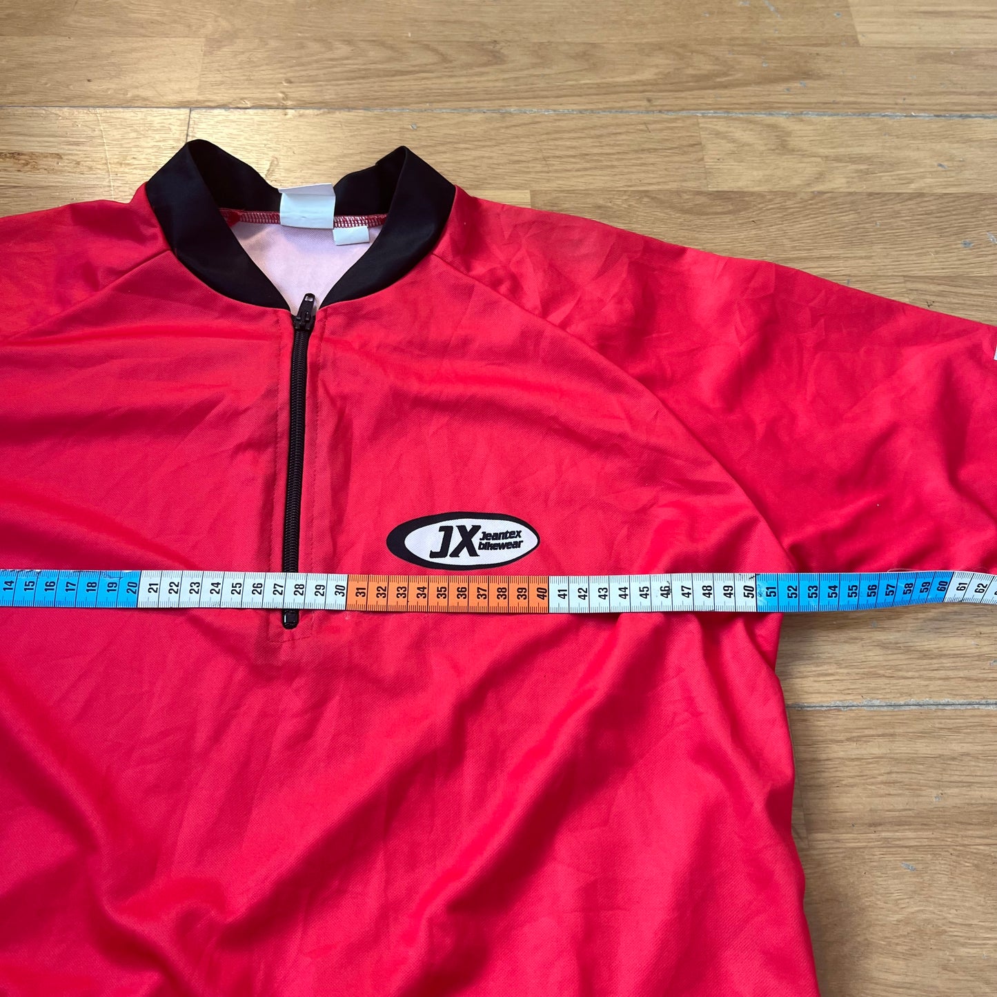 T-shirt de vélo rouge avec demi-zip - Taille L
