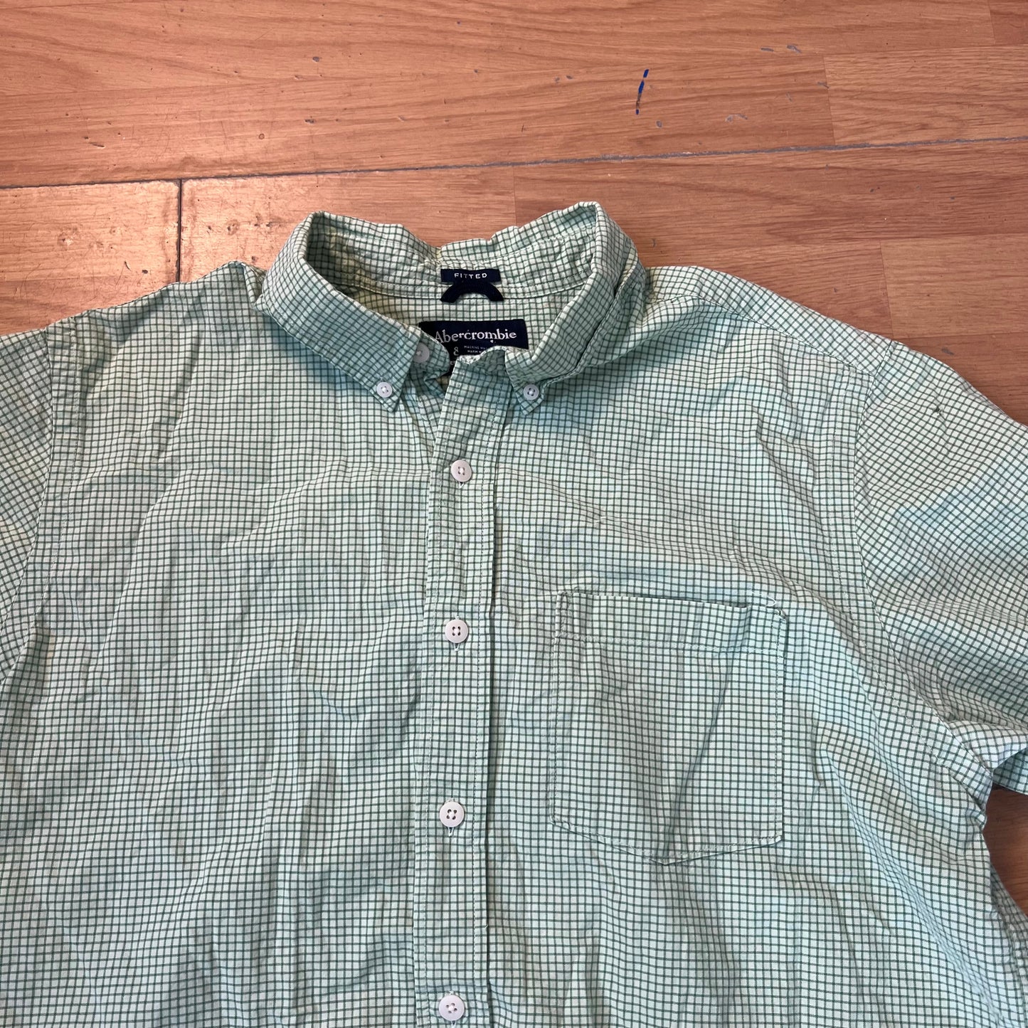 Chemise à manches courtes verte à carreaux - Abercrombie & Fitch - Taille XL