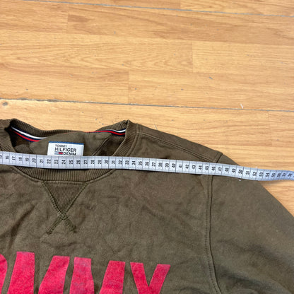 Sweat vert et rose sans capuche - Tommy Hilfiger - Taille XL