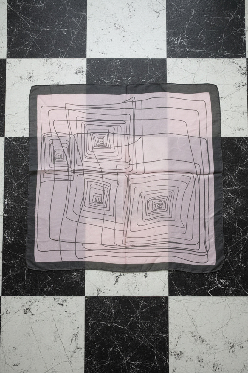 Foulard carré violet motif géométrique – BY SARAH LANG