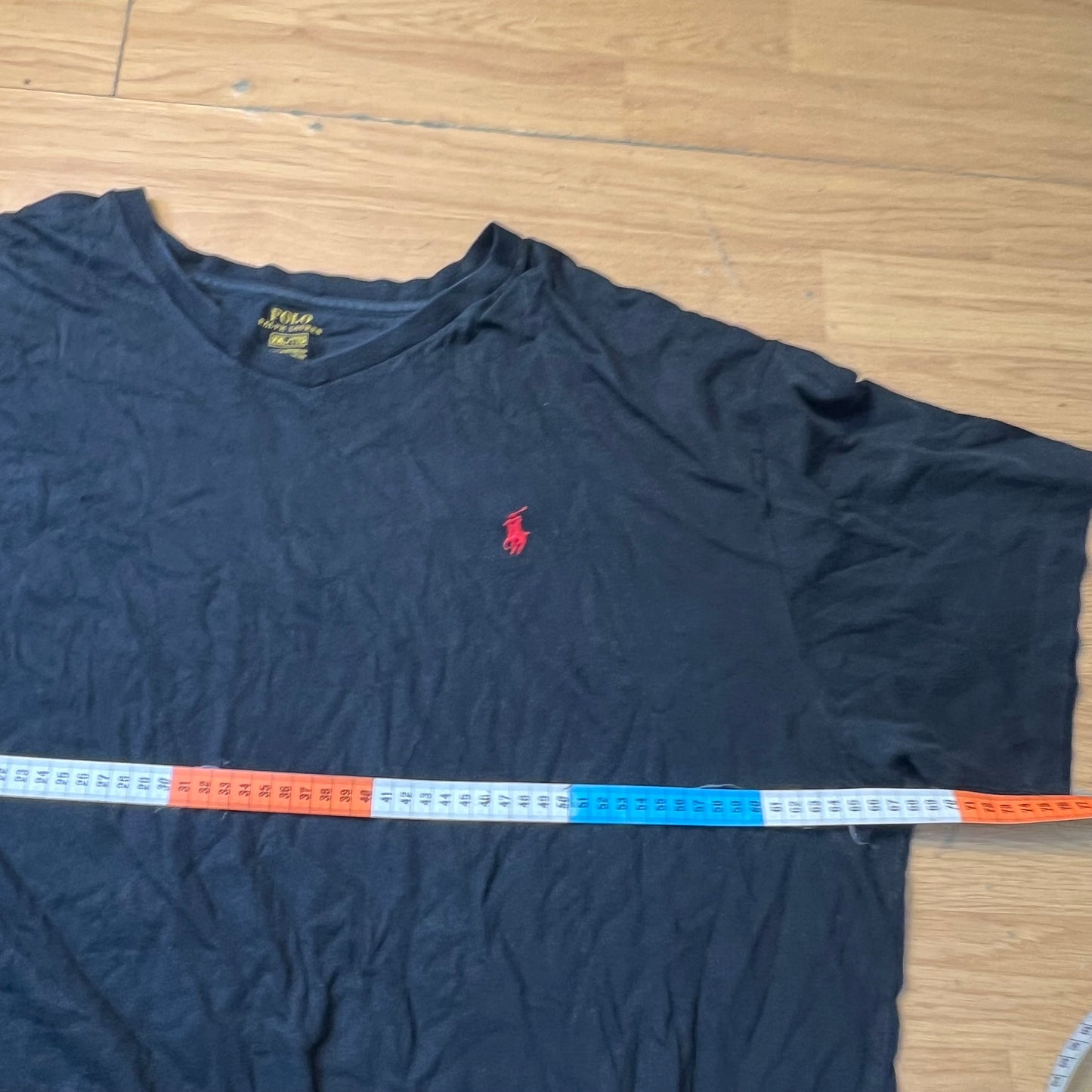 T-shirt noir col V - Ralph Lauren - Taille XXL