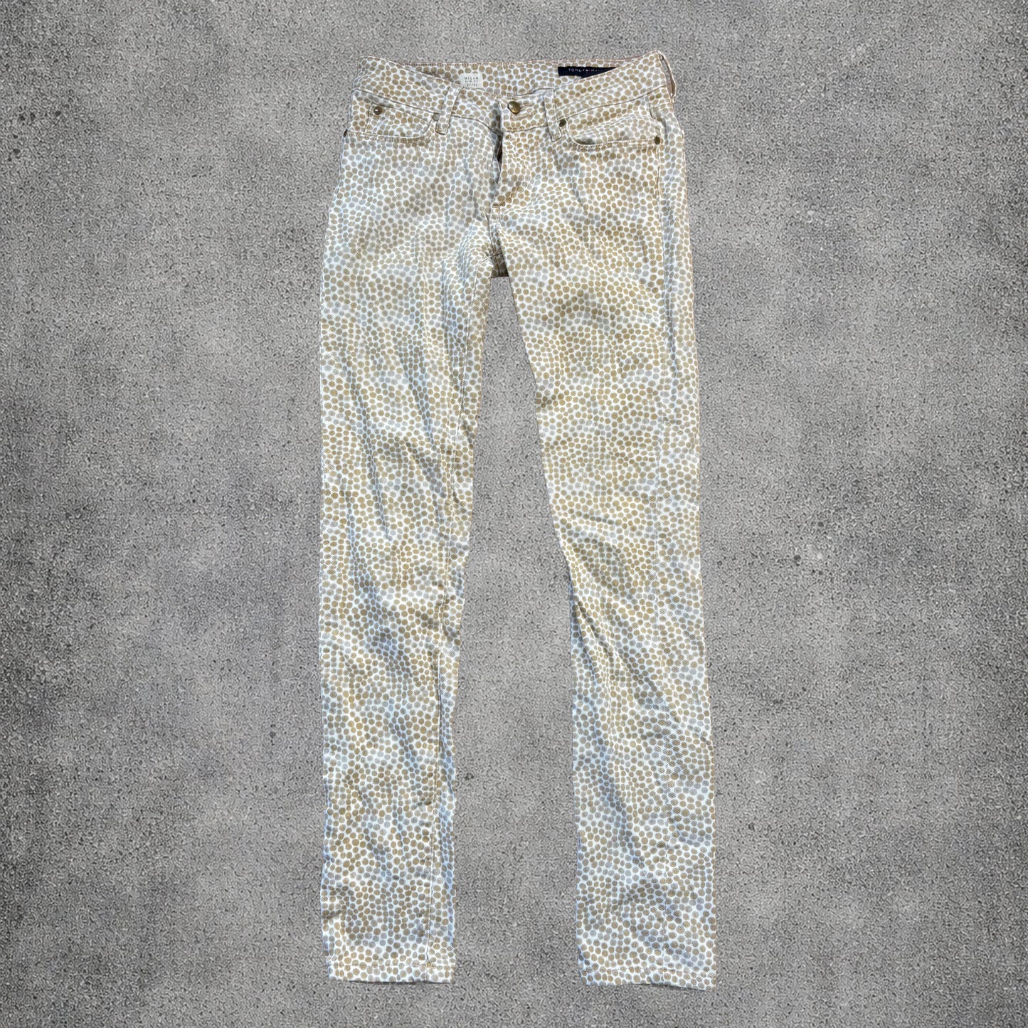 Pantalon slim à pois jaunes - Tommy Hilfiger - Taille 27/32