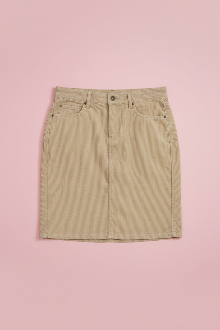 Jupe beige ceinture à passants – by Zainab