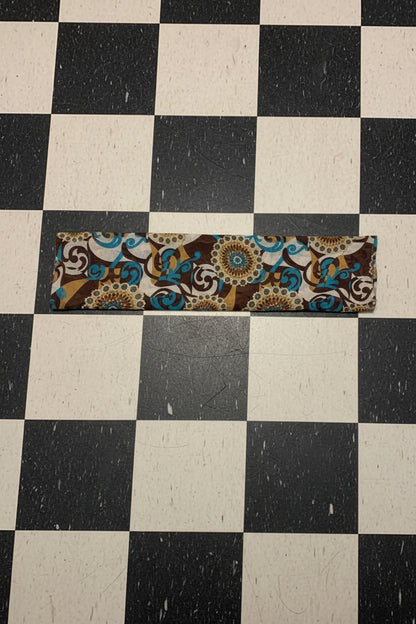 Foulard marron et bleu à motif floral – BY SARAH LANG