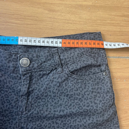 Short en jean imprimé léopard noir et gris - Janina - Taille 38 by SARLOTTE