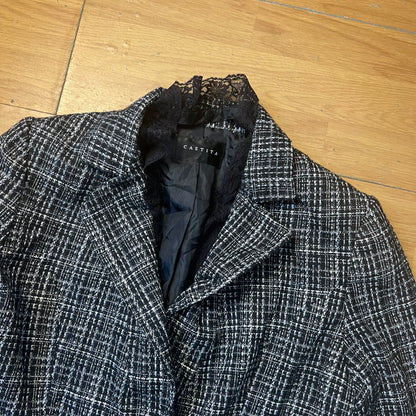 Blazer court noir et blanc - Castita by ZAINAB