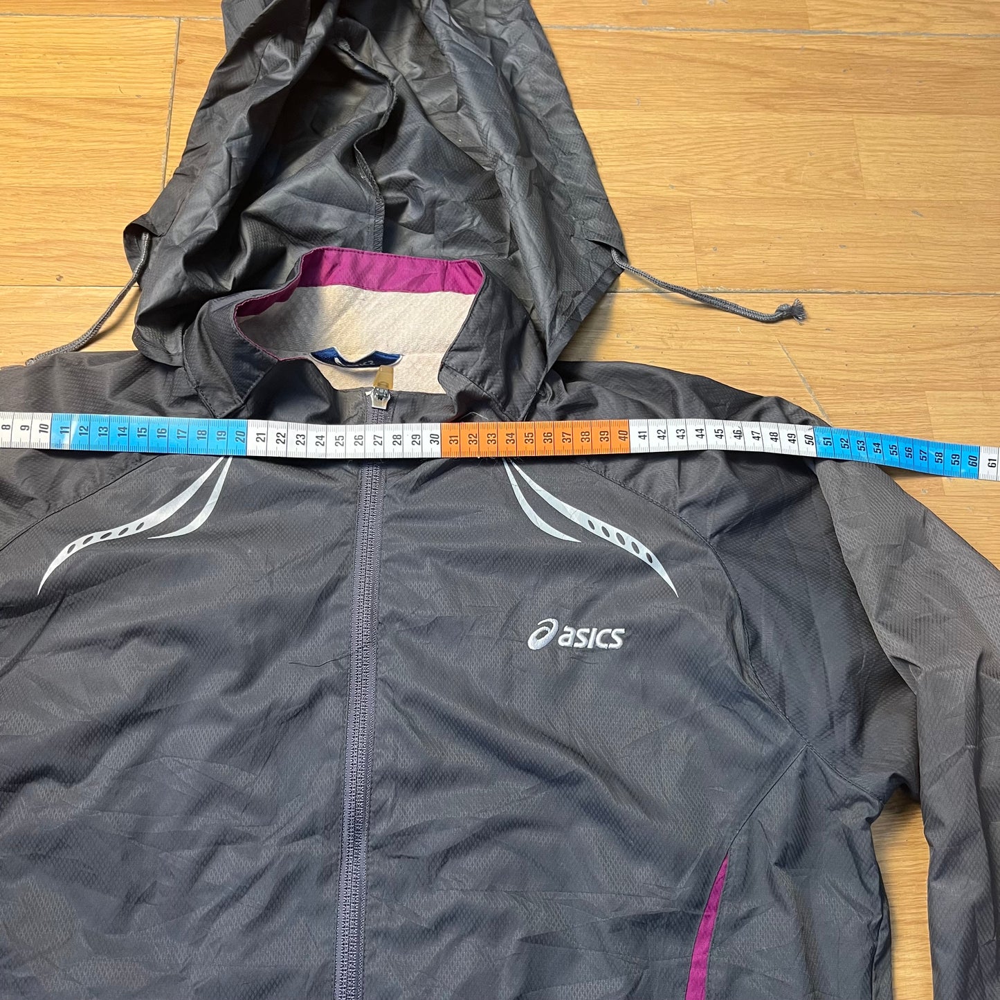 Veste coupe-vent gris et violet - Asics - Taille M
