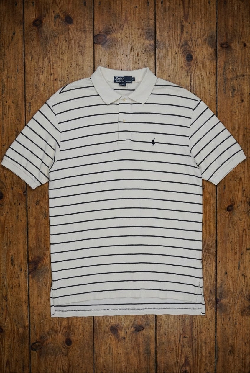 Polo blanc à rayures noires – SS.CARMEN