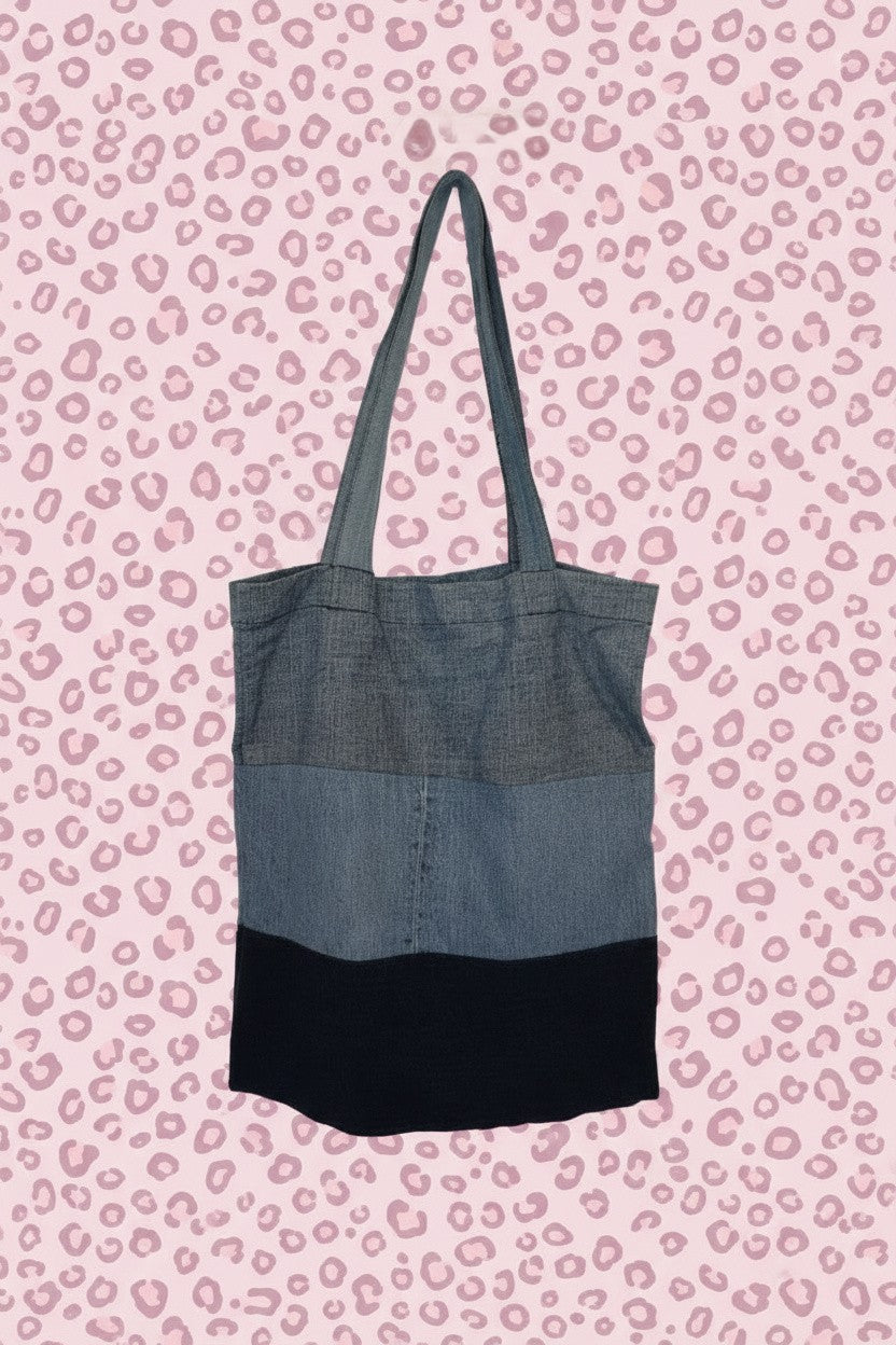Tote-Bag Denim Tricolore - by SARLOTTE