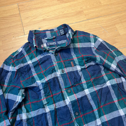 Chemise à carreaux bleu et vert - Chaps - Taille S
