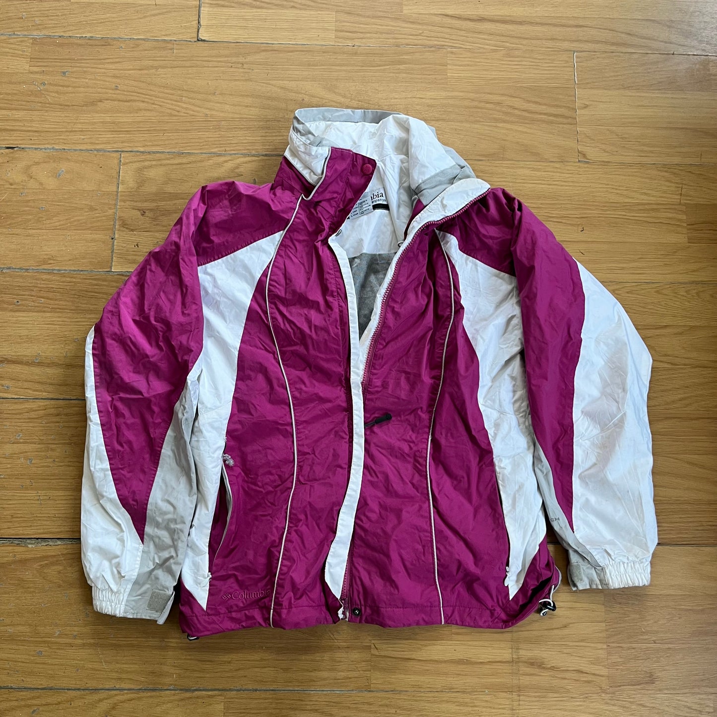 Veste Columbia rose et blanche – Taille L
