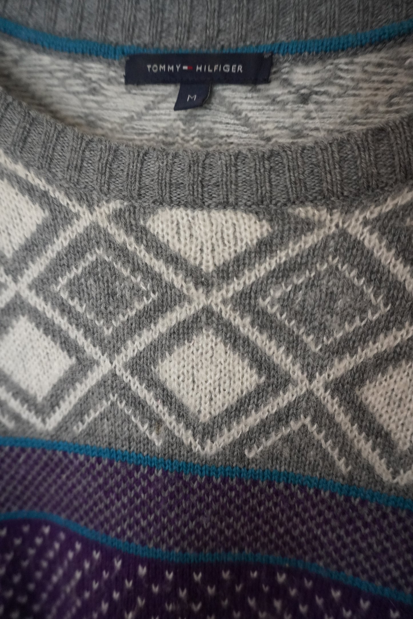 Pull violet et gris Tommy Hilfiger – Taille – M