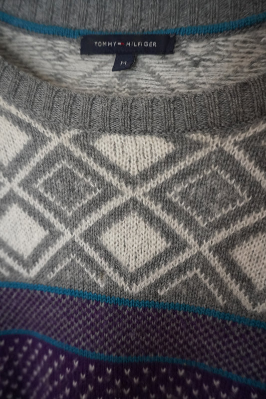 Pull violet et gris Tommy Hilfiger – Taille – M