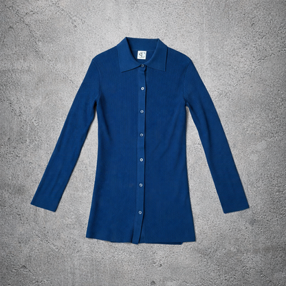Robe chemise bleu foncé ÉL Jeanasis – Taille F (Free Size)