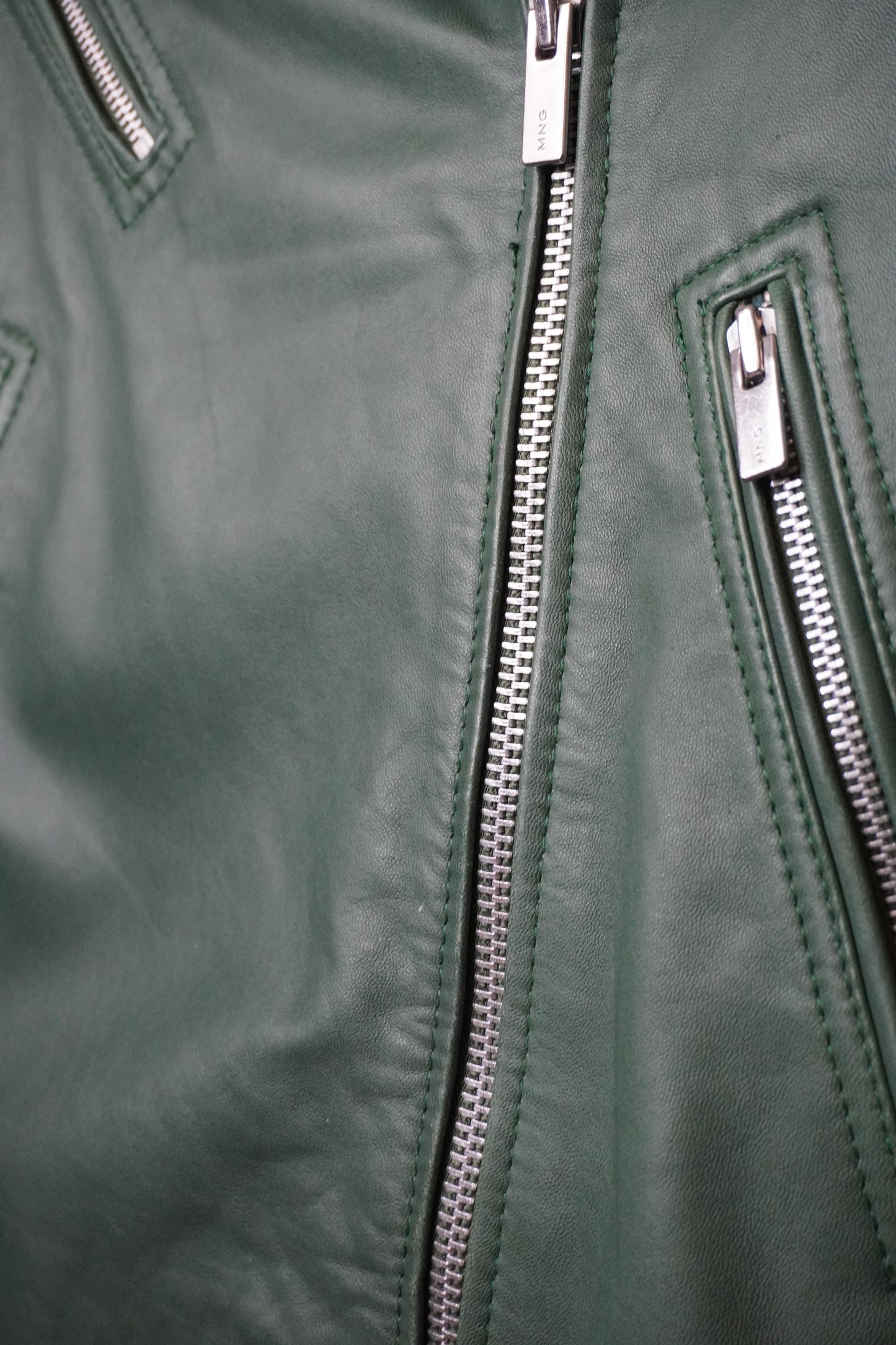 Veste en Cuir Vert Émeraude - Taille M - By CHRIS