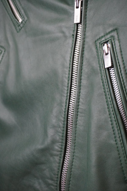 Veste en Cuir Vert Émeraude - Taille M - By CHRIS