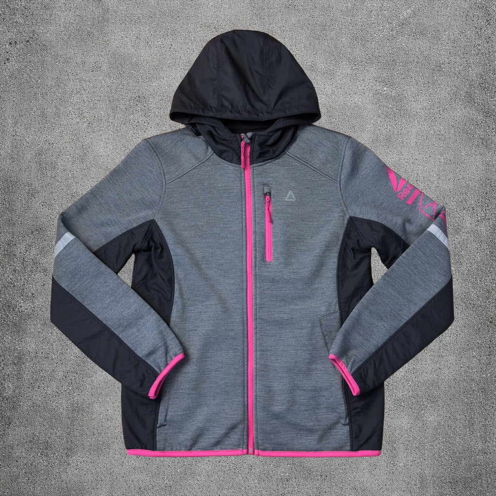 Veste à capuche gris détails rose - Reebok - Taille L
