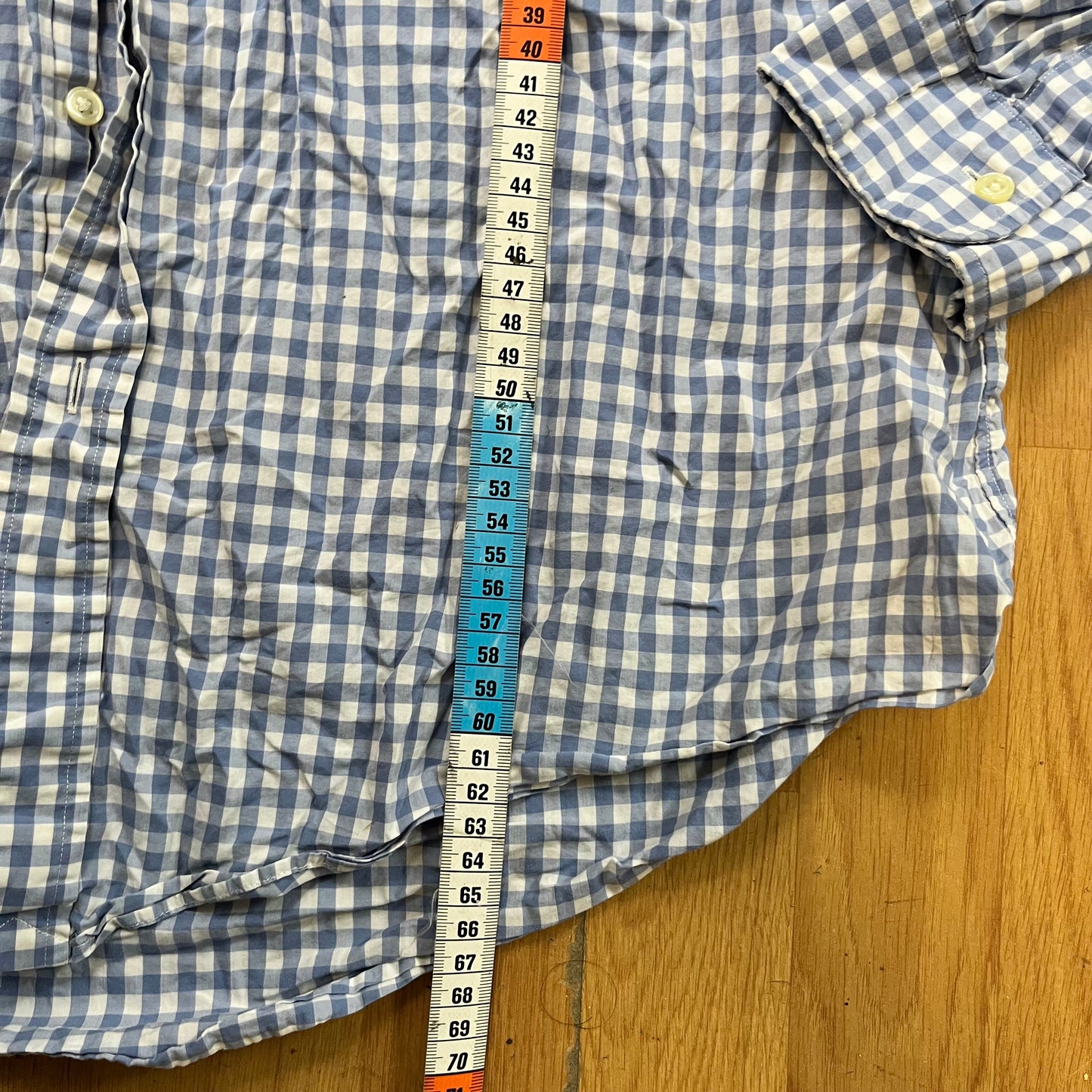 Chemise Ralph Lauren blanche à carreaux bleus – Taille XL