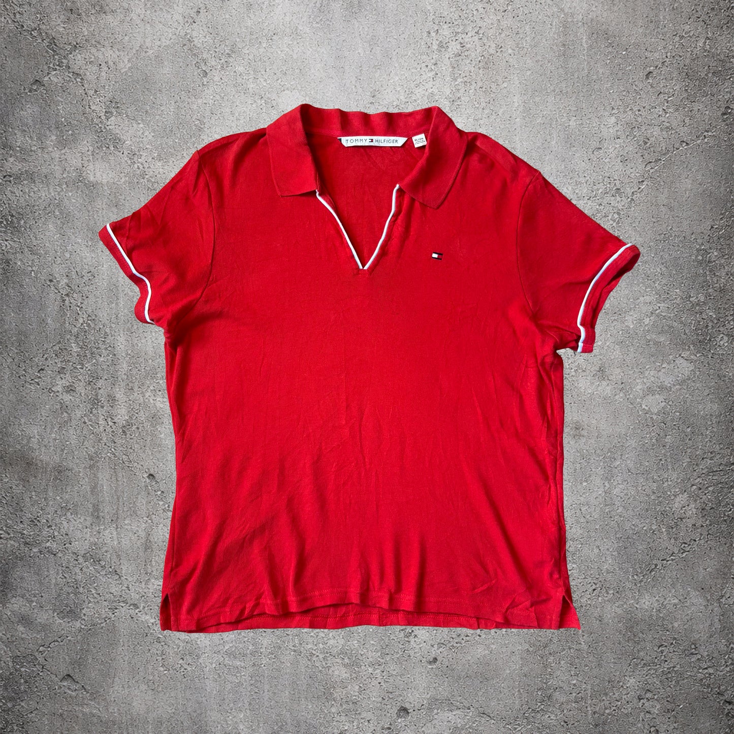 Polo rouge a décolleté - Tommy Hilfiger - Taille XL