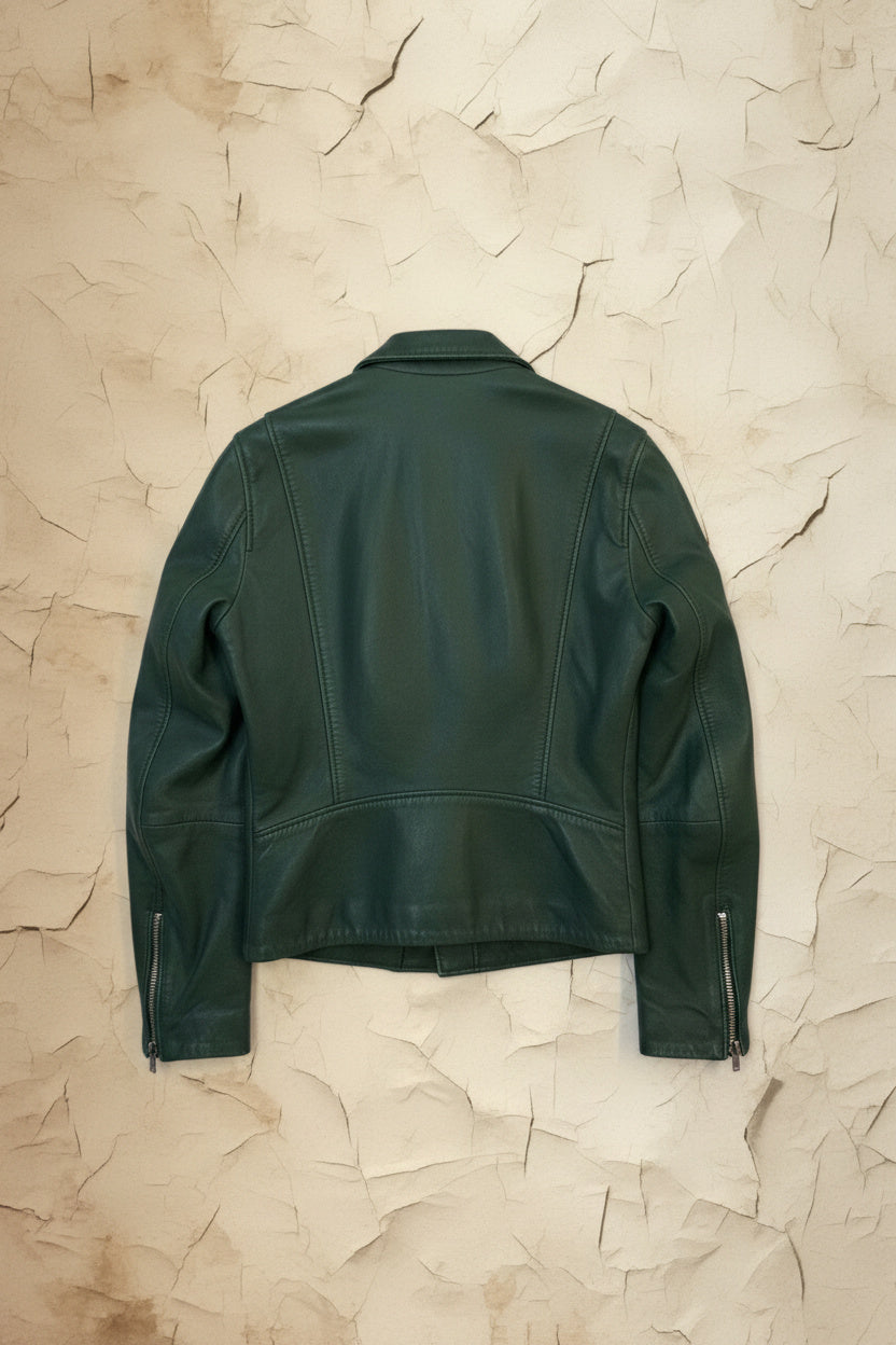 Veste en Cuir Vert Émeraude - Taille M - By CHRIS