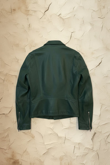 Veste en Cuir Vert Émeraude - Taille M - By CHRIS