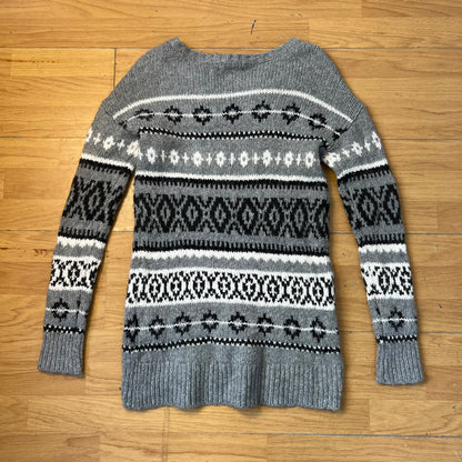 Pull gris motif noir et blanc - American Eagle Outfitters - Taille XS