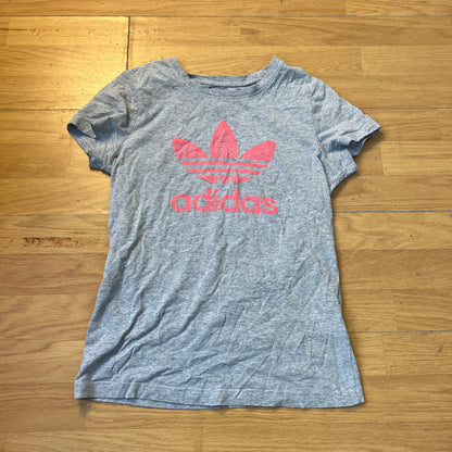 T-shirt femme gris et rose - Adidas - Taille M