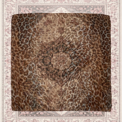 Foulard orange motif léopard – By Iasmine