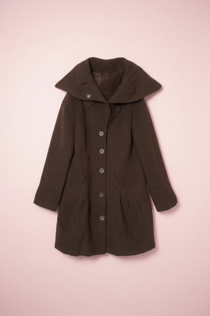 Veste en laine marron foncé – BY ZAINAB