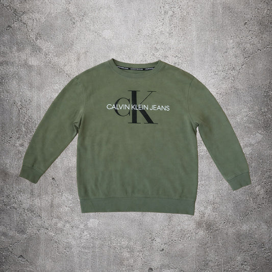 Sweat crewneck kaki - Calvin Klein - Taille M